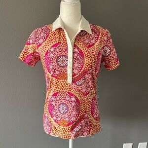 Bogner Floral Polo Short Sleeve Shirt Pink